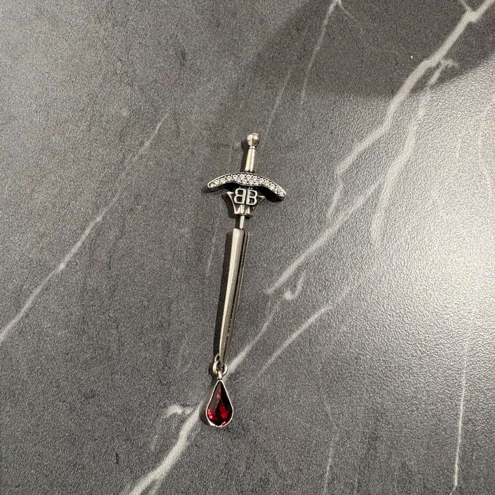 Balenciaga GOTH SWORD EARRING IN GREY